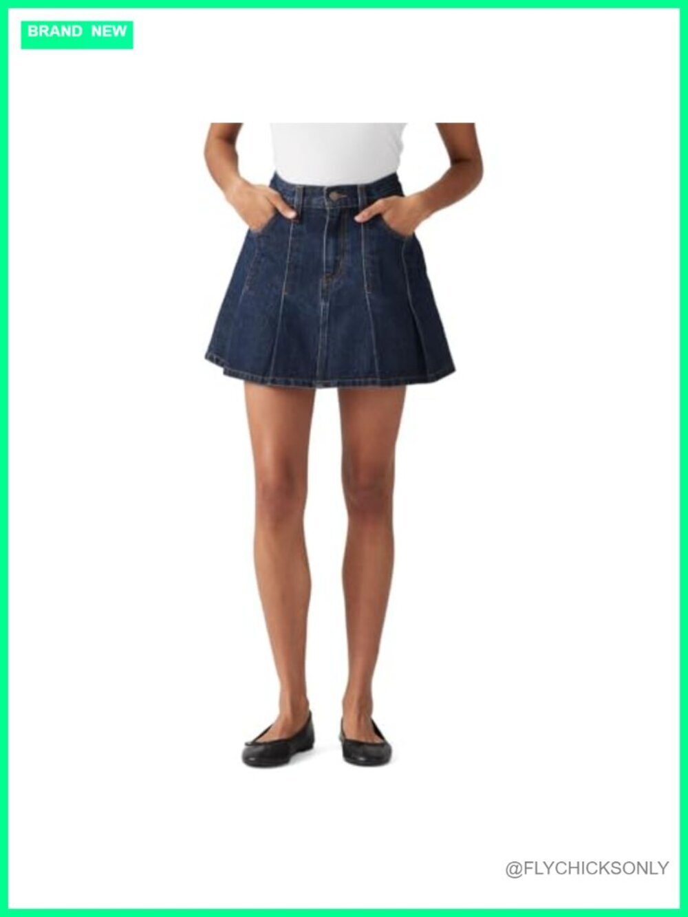 Cotton Pleated Mini Skirt with Zipper